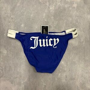 JUICY COUTURE Bikini Bottom Blue White Size XL NWT‎